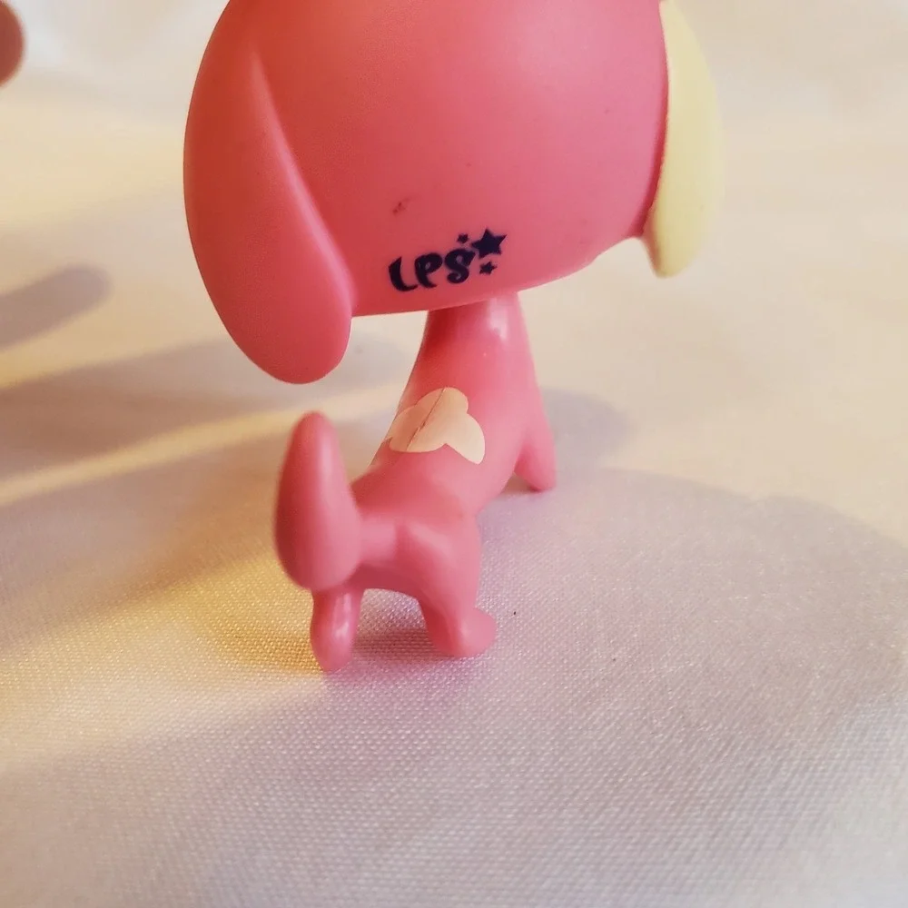 Littlest Pet Shop‎ Authentic Lps 2735 Dachshund Dog Pink & Tan Flower green eyes